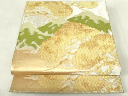 平和屋着物◎六通柄袋帯　唐織　松文　金銀糸　正絹　逸品　DAAZ9401qp