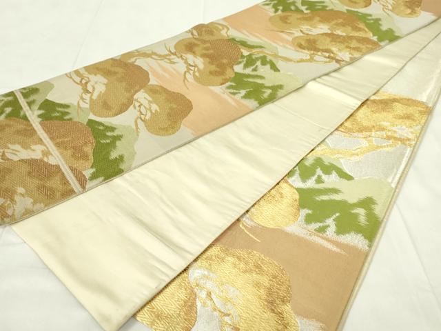 平和屋着物◎六通柄袋帯　唐織　松文　金銀糸　正絹　逸品　DAAZ9401qp