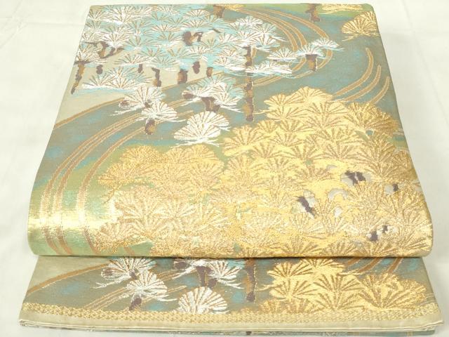 平和屋着物◎六通柄袋帯 松文 金銀糸 引箔 正絹 逸品 DAAZ9404qp