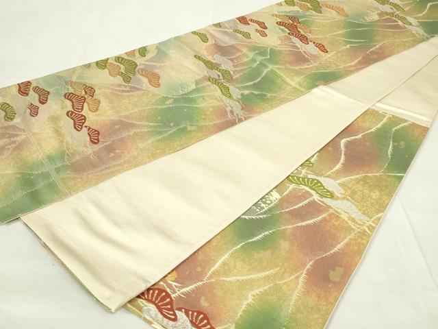 平和屋着物◎六通柄袋帯 松文 金銀糸 引箔 正絹 逸品 DAAZ9439qp