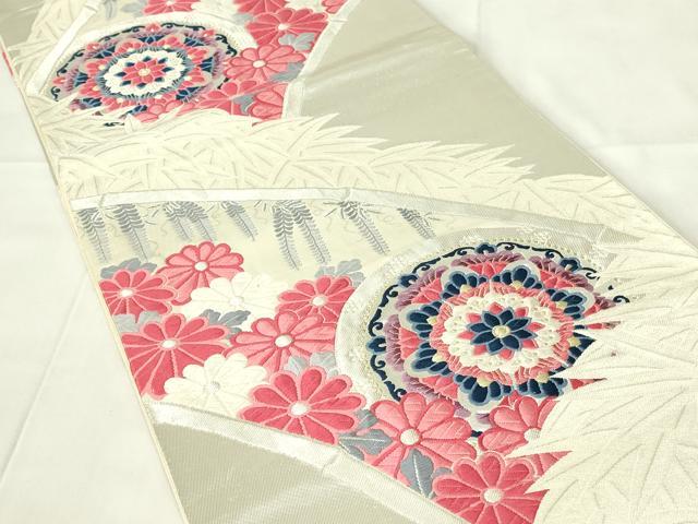 平和屋着物◎六通柄袋帯 唐織 正倉院吉祥花文 金銀糸 正絹 逸品 DAAZ9440qp