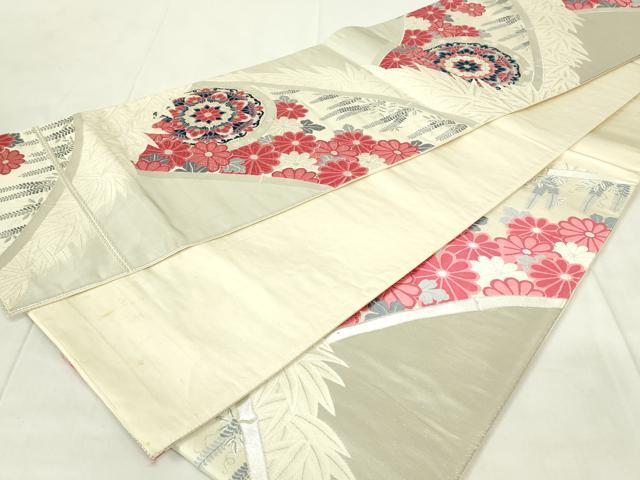 平和屋着物◎六通柄袋帯 唐織 正倉院吉祥花文 金銀糸 正絹 逸品 DAAZ9440qp