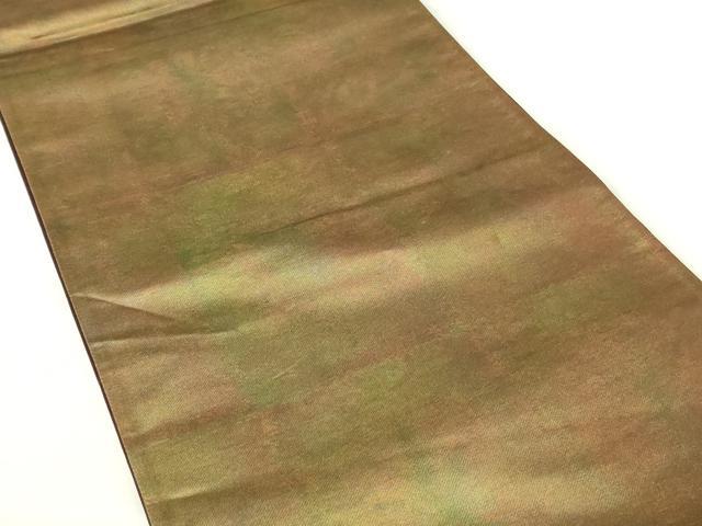 平和屋着物◎六通柄袋帯　霞文　引箔　正絹　逸品　DAAZ9447qp