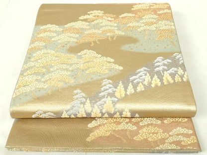 平和屋着物◎六通柄袋帯 浜松文 金銀糸 正絹 逸品 DAAZ9480qp