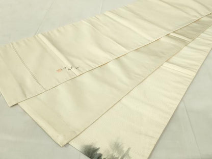 平和屋着物◎太鼓柄袋帯　作家物　手描き　風景文　正絹　逸品　DAAZ9499qp