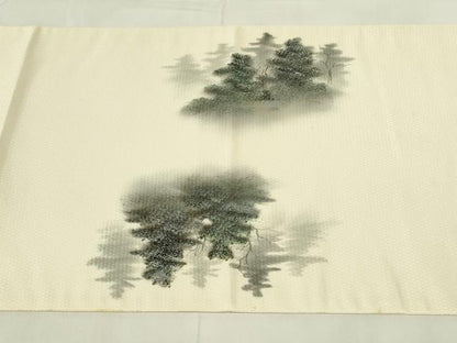 平和屋着物◎太鼓柄袋帯　作家物　手描き　風景文　正絹　逸品　DAAZ9499qp