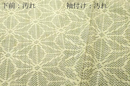 平和屋着物■上質な紬　麻の葉文様　正絹　逸品　DAAZ9765sf