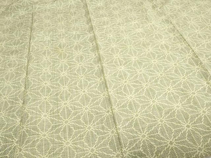 平和屋着物■上質な紬　麻の葉文様　正絹　逸品　DAAZ9765sf