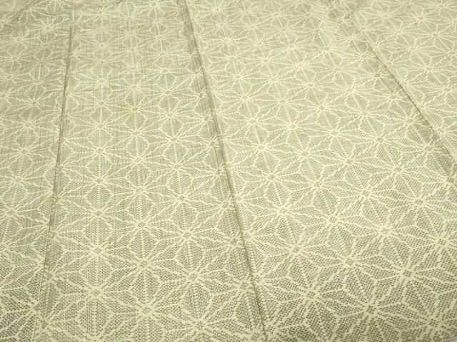 平和屋着物■上質な紬　麻の葉文様　正絹　逸品　DAAZ9765sf