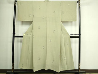 平和屋着物■上質な小紋　草花文　正絹　逸品　DAAZ9788sf