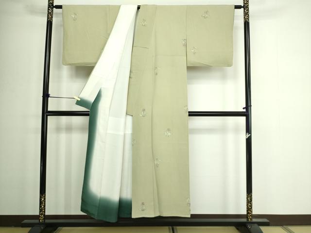 平和屋着物■上質な小紋　草花文　正絹　逸品　DAAZ9788sf