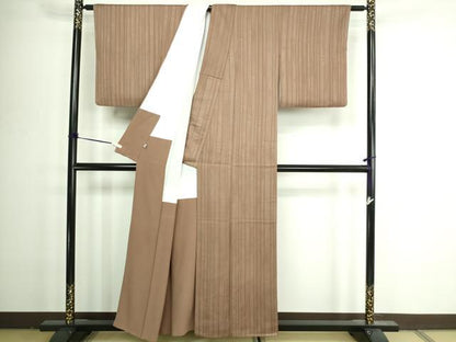 平和屋着物■上質な小紋　杢目文　正絹　逸品　DAAZ9809sf