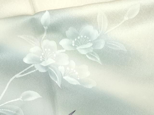 平和屋着物□訪問着 手描き 草花文 シルエット 暈し染め 正絹 逸品