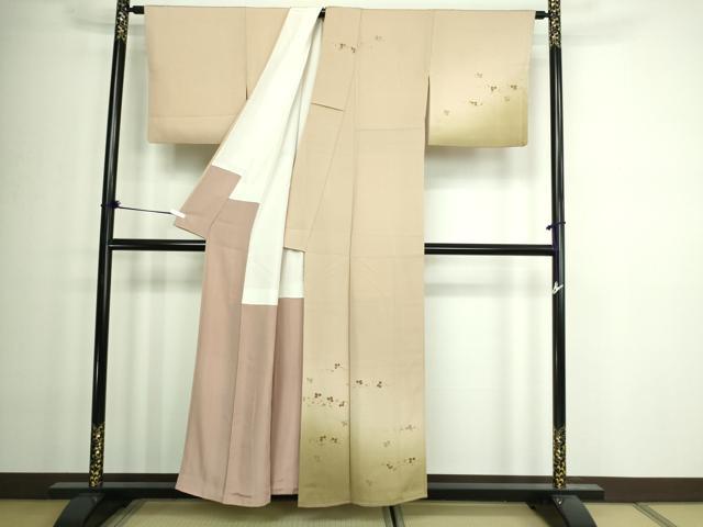 平和屋着物■訪問着　舞葉文　暈し染め　金彩　正絹　逸品　DAAZ9859sf