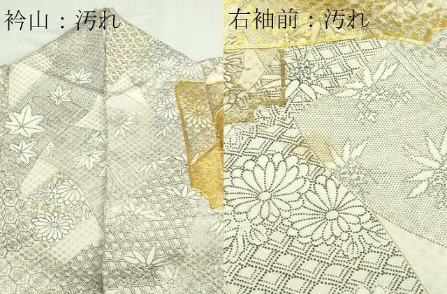平和屋着物■訪問着　駒刺繍　草花文　金銀彩　正絹　逸品　DAAZ9870sf