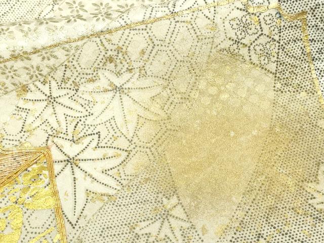 平和屋着物■訪問着　駒刺繍　草花文　金銀彩　正絹　逸品　DAAZ9870sf