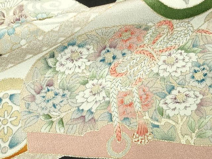 平和屋着物■豪華黒留袖　駒刺繍　文箱花文　金彩　正絹　逸品　DAAZ9873sf