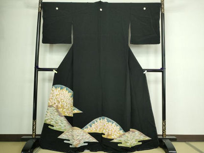 平和屋着物■豪華黒留袖　松竹梅　金彩　正絹　逸品　未使用　DAAZ9875sf