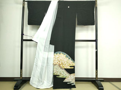 平和屋着物■豪華黒留袖　松竹梅　金彩　正絹　逸品　未使用　DAAZ9875sf