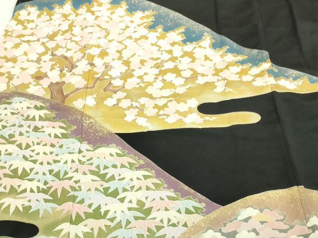 平和屋着物■豪華黒留袖　松竹梅　金彩　正絹　逸品　未使用　DAAZ9875sf