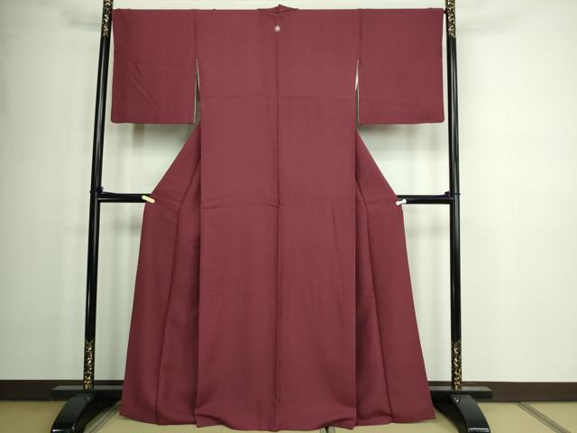 平和屋着物▽上質な色無地　単衣　縞地紋　小豆色　正絹　逸品　DAAS0173az 2026年最新】Yahoo!オークション -平和屋 着物 無地(色無地)の中古品