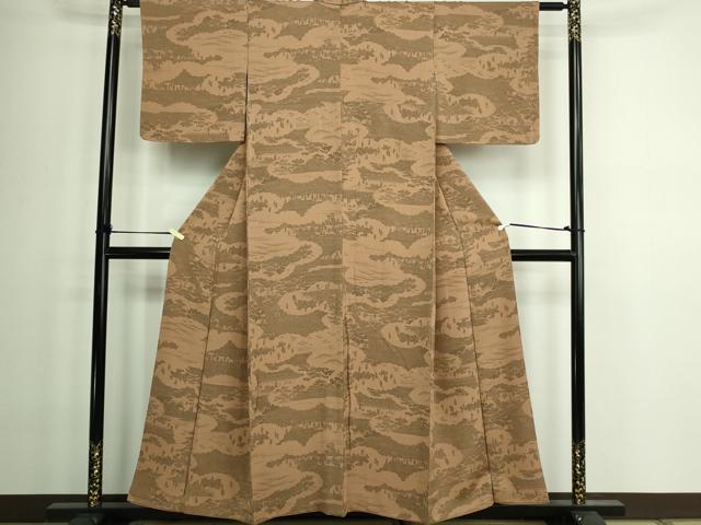 平和屋着物■上質な小紋　風景人物文　正絹　逸品　DAAZ9881sf