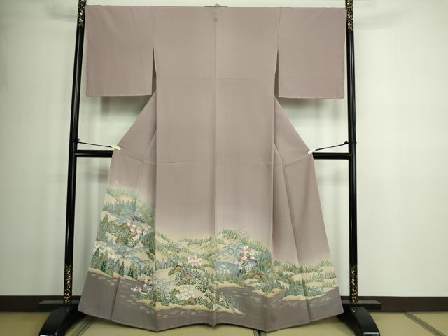 平和屋着物□豪華色留袖 友禅 風景文 松竹梅 暈し染め 正絹 逸品