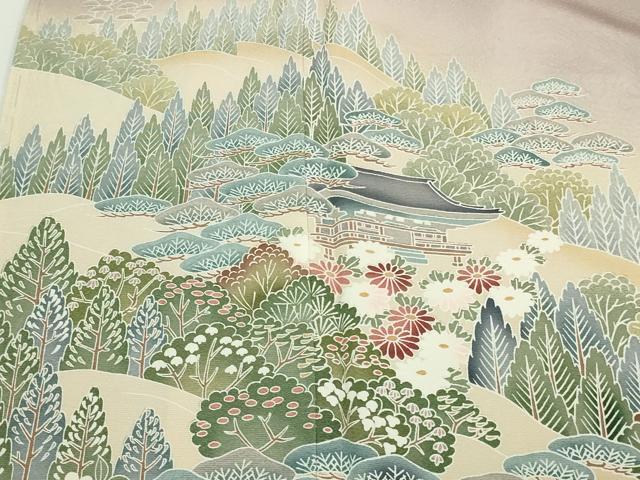 平和屋着物□豪華色留袖 友禅 風景文 松竹梅 暈し染め 正絹 逸品