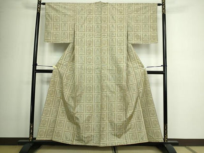 平和屋着物■上質な紬 草花文 正絹 逸品 DAAZ9922sf