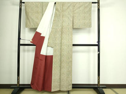 平和屋着物■上質な紬 草花文 正絹 逸品 DAAZ9922sf