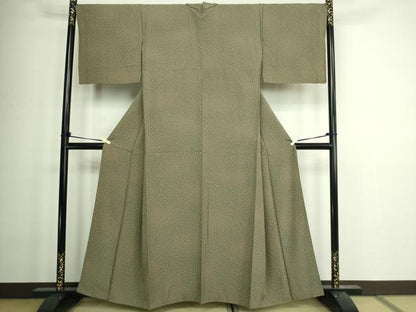 平和屋着物■上質な小紋　成り物　茄子　正絹　逸品　DAAZ9931sf