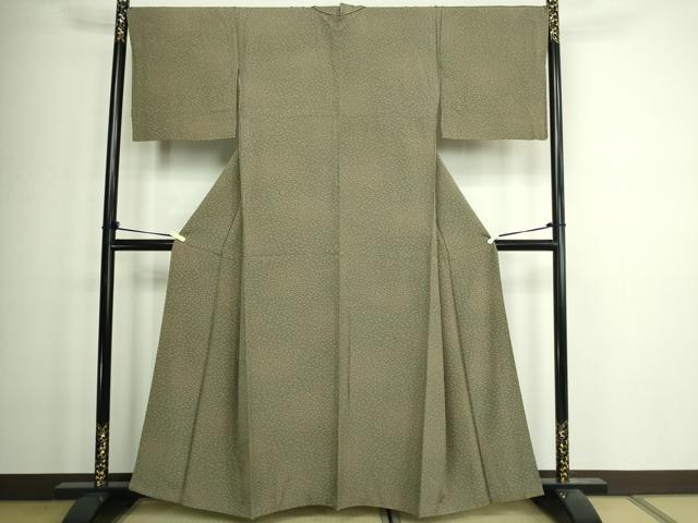 平和屋着物■上質な小紋　成り物　茄子　正絹　逸品　DAAZ9931sf