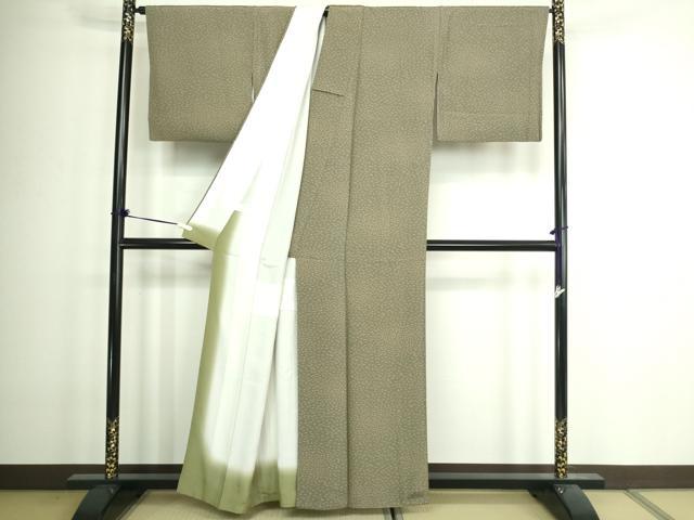平和屋着物■上質な小紋　成り物　茄子　正絹　逸品　DAAZ9931sf