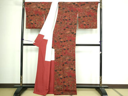 平和屋着物■上質な小紋　草花文　正絹　逸品　未使用　DAAZ9983sf