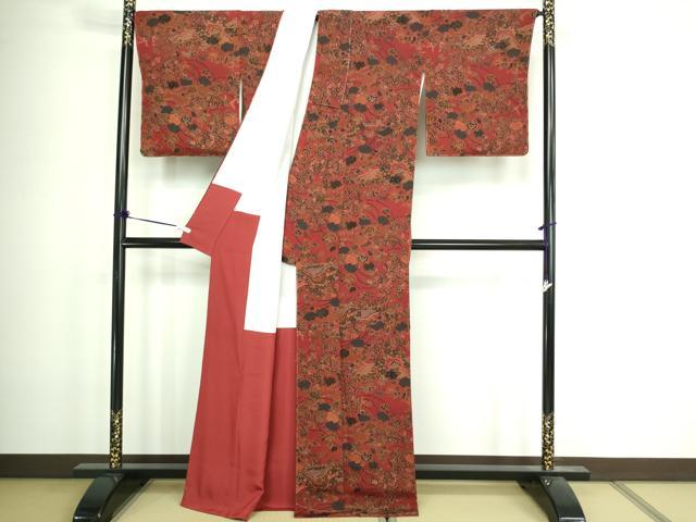 平和屋着物■上質な小紋　草花文　正絹　逸品　未使用　DAAZ9983sf