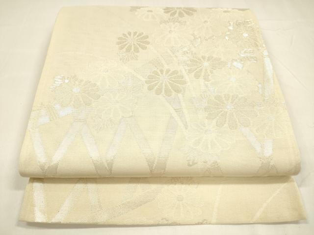 平和屋着物＊夏物 六通柄袋帯 籬草花文 金銀糸 正絹 逸品 DABA0002cm
