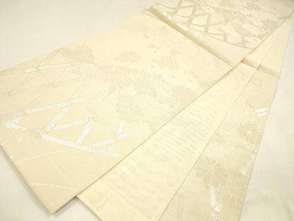 平和屋着物＊夏物 六通柄袋帯 籬草花文 金銀糸 正絹 逸品 DABA0002cm