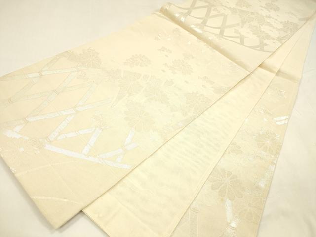平和屋着物＊夏物 六通柄袋帯 籬草花文 金銀糸 正絹 逸品 DABA0002cm