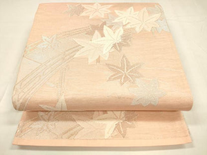 平和屋着物＊夏物 六通柄袋帯 渡橋竜田川 銀糸 正絹 逸品 DABA0003cm