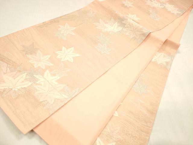 平和屋着物＊夏物 六通柄袋帯 渡橋竜田川 銀糸 正絹 逸品 DABA0003cm