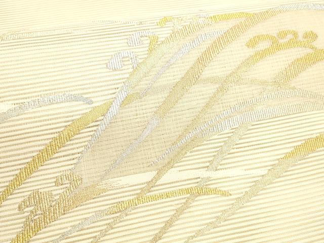 平和屋着物＊夏物 絽綴れ 太鼓柄袋帯 流水文 金銀糸 正絹 逸品 DABA0004cm