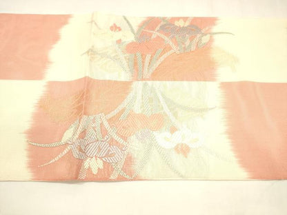 平和屋着物＊夏物 六通柄 本袋帯 唐織 杜若 金糸 正絹 逸品 DABA0006cm