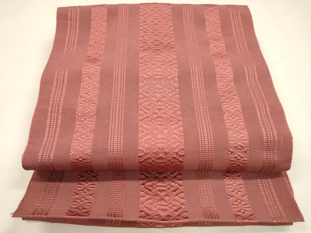 平和屋着物＊夏物 博多織 八寸名古屋帯 献上 今様色 DABA0009cm