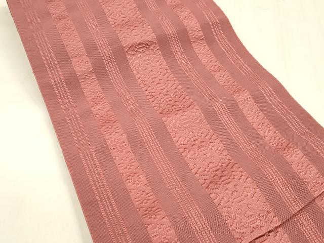 平和屋着物＊夏物 博多織 八寸名古屋帯 献上 今様色 DABA0009cm