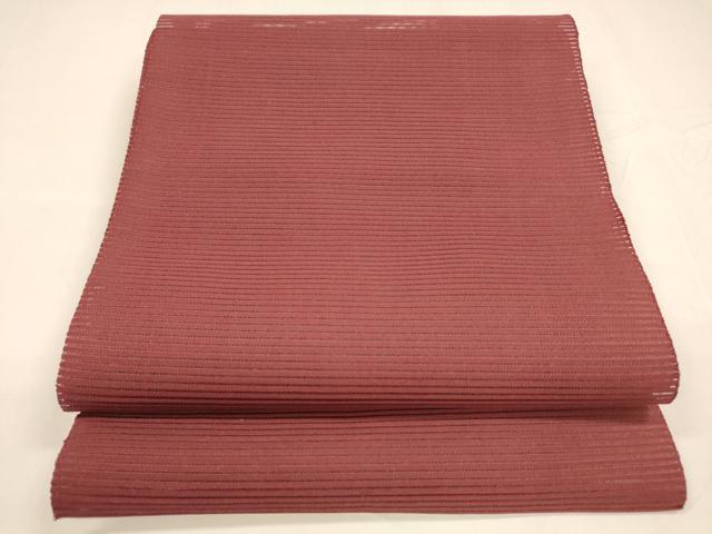 平和屋着物＊夏物 絽綴れ 八寸名古屋帯 真紅色 正絹 逸品 DABA0010cm