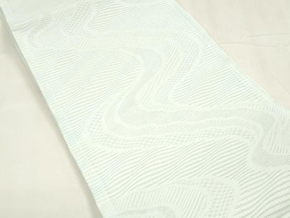 平和屋着物＊夏物 全通柄 京袋帯 流水文 藍白色 DABA0012cm