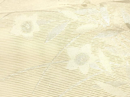 平和屋着物＊夏物 六通柄袋帯 草花文 金銀糸 正絹 逸品 DABA0015cm