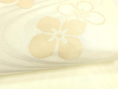 平和屋着物＊夏物 八寸名古屋帯 流水花文 銀糸 DABA0017cm