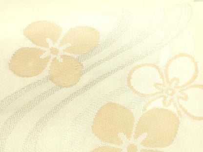 平和屋着物＊夏物 八寸名古屋帯 流水花文 銀糸 DABA0017cm