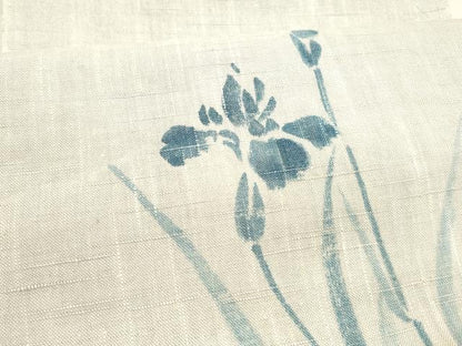 平和屋着物＊夏物 八寸名古屋帯 作家物 手描き 杜若 正絹 逸品 DABA0018cm
